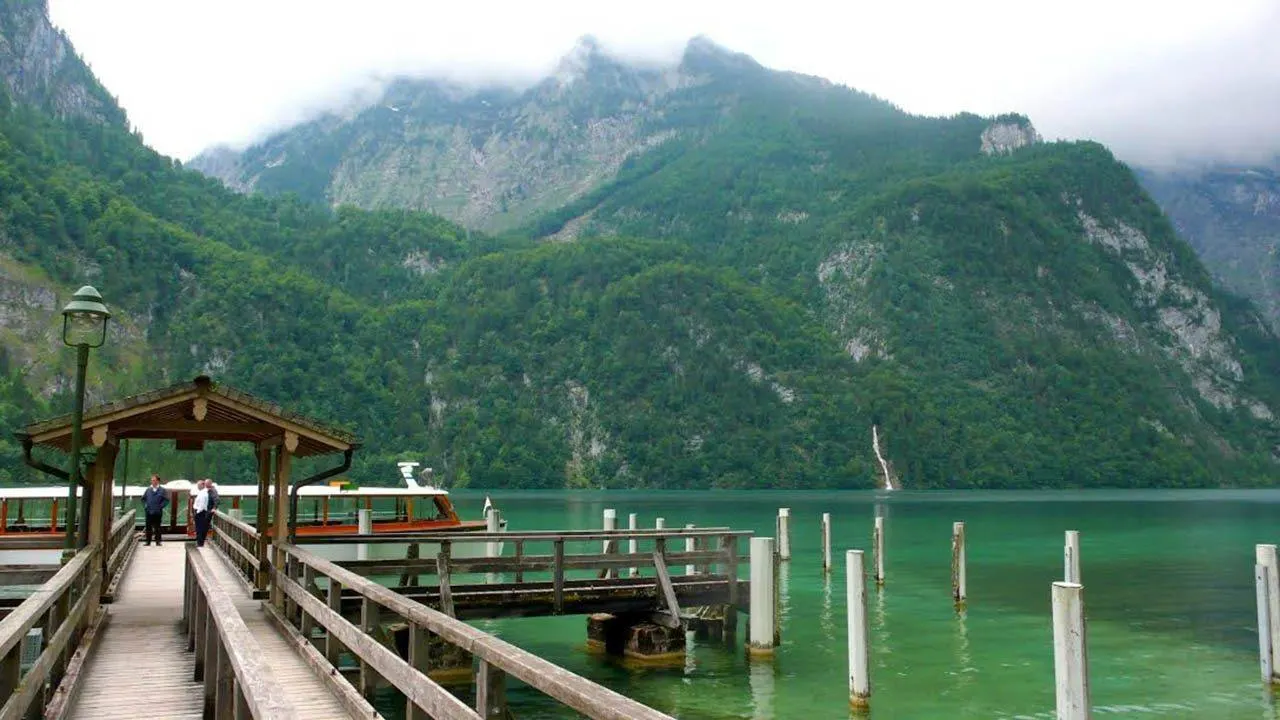 Konigsee boat dock in spring.