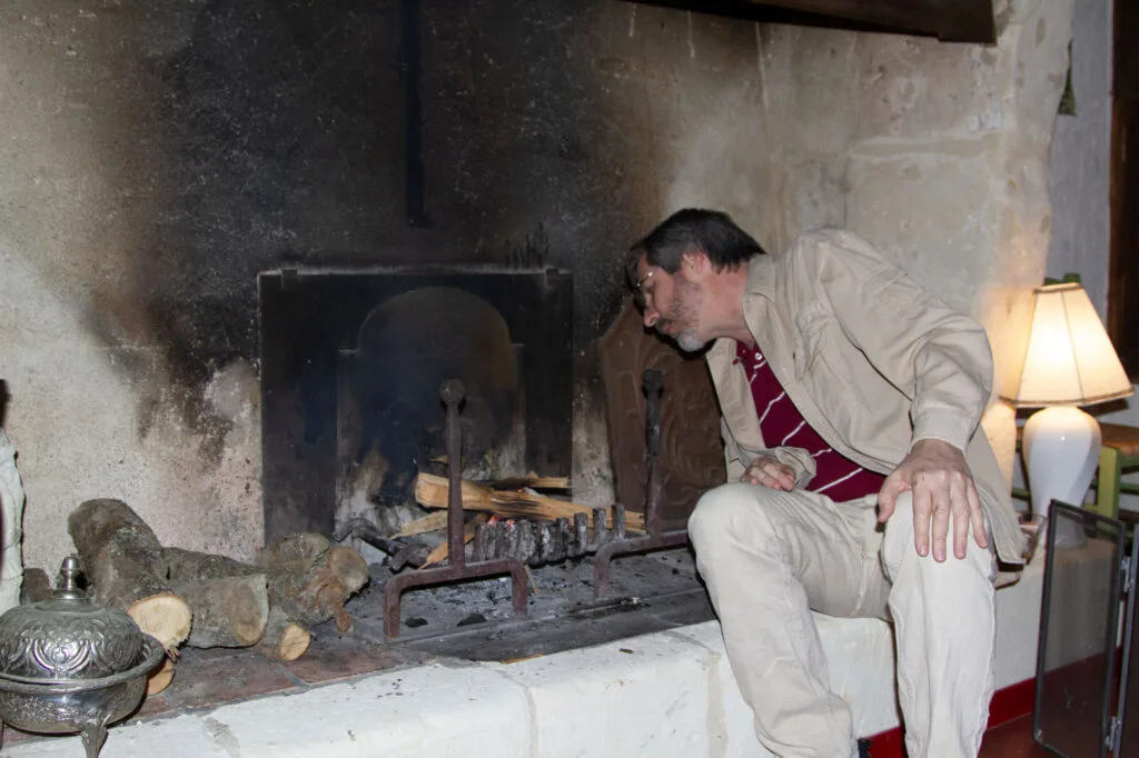 Fireplace in our French Cottage.
