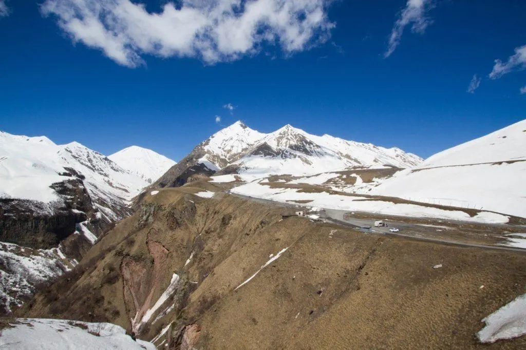 Military Road between Tbilisi and the Russian border. Republic of Georgia.