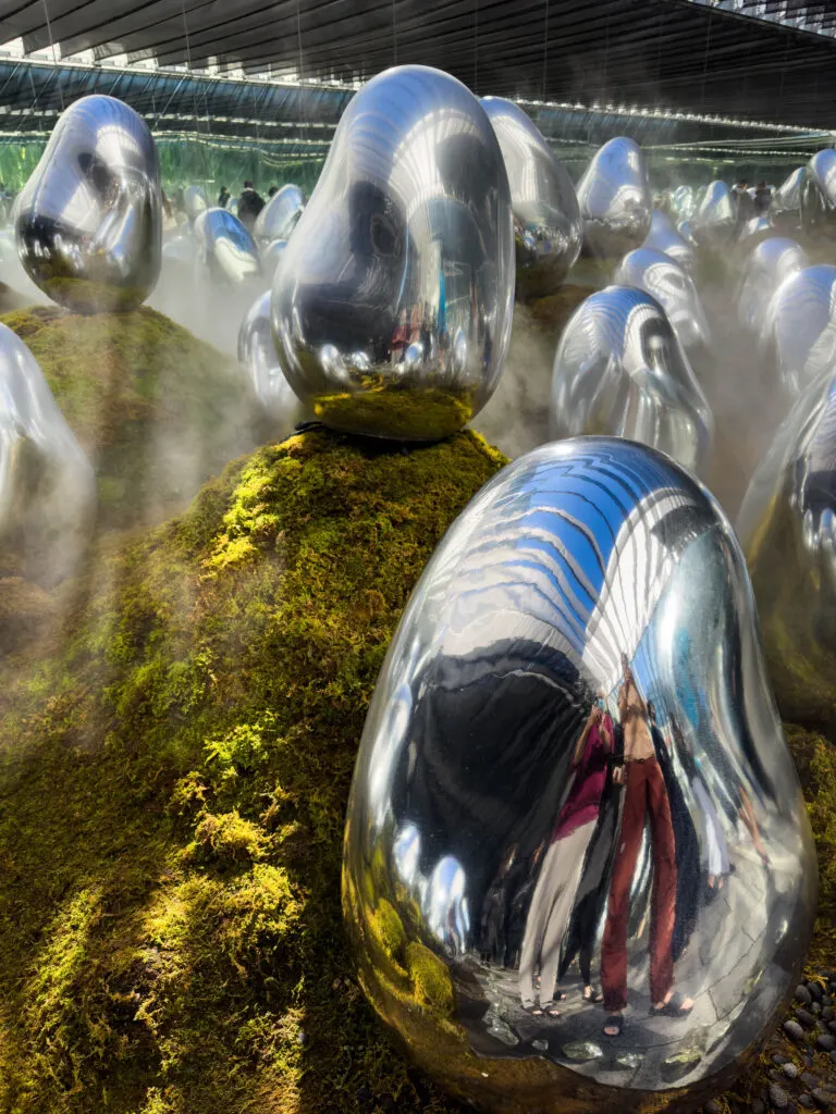 Selfie in the microcosms of the Moss Garden at TeamLab Planets.