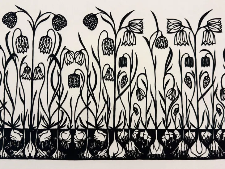 Tulip art at the Zwarte Tulp Museum, Lisse, the Netherlands.