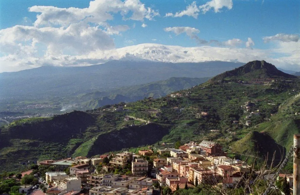 Mt. Etna seen from Taormina.