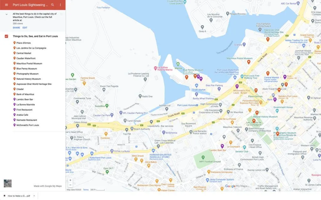 Port Louis Tourist Map.
