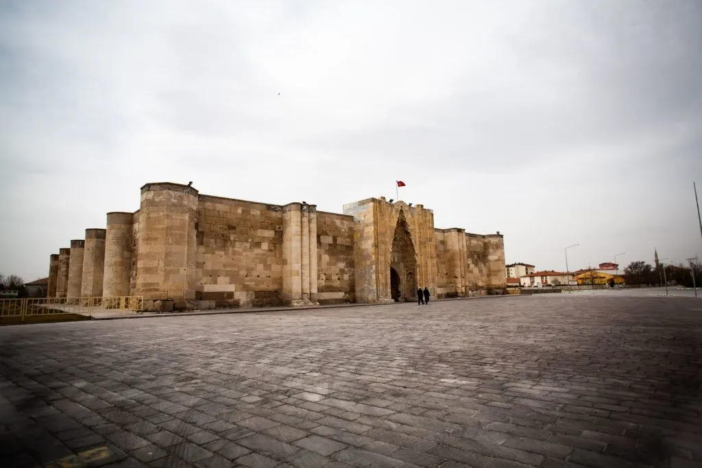 Huge, beautifully, restored Saruhan Caravanserai, an ancient Inn, serving merchants on the trade route for centuries.