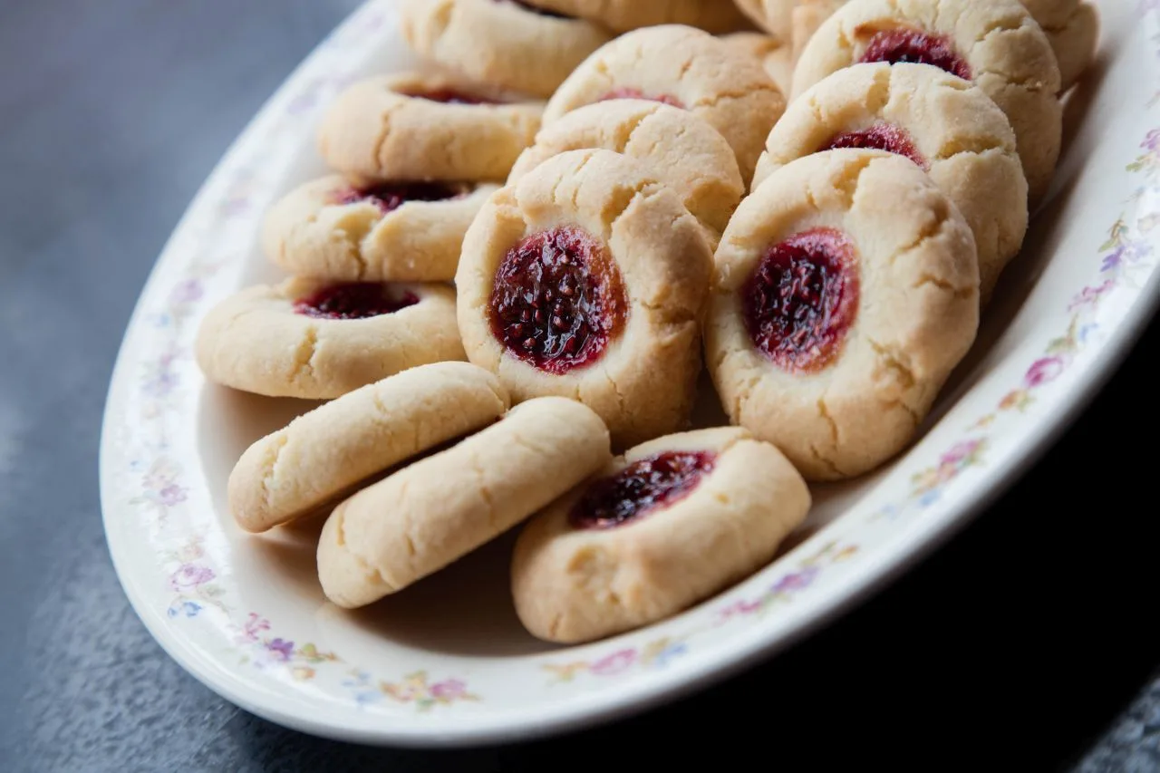 Thumbprint fika cookies.