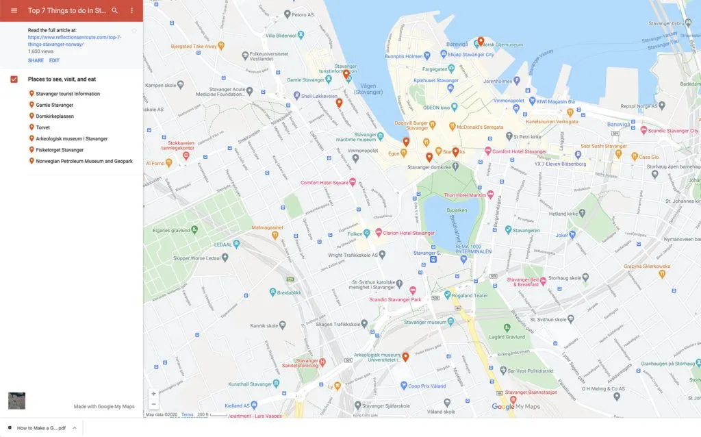 Stavanger Tourist Map.