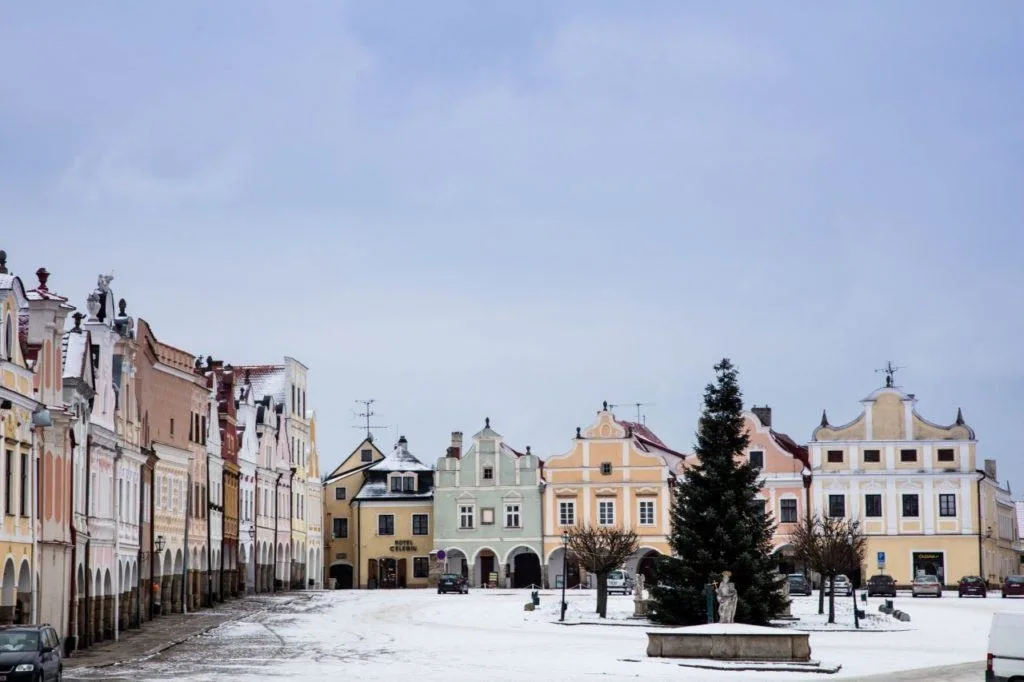 The pastel colors of Telc.
