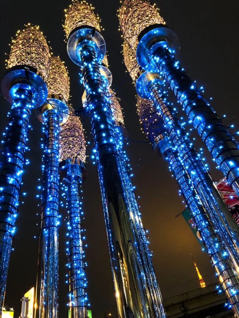 Tokyo illuminations light up the city in December.