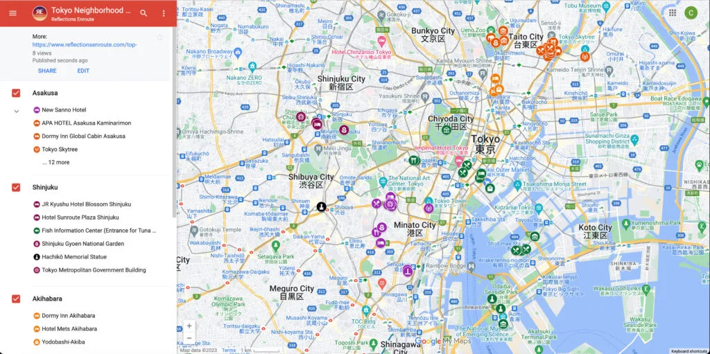 Tokyo neighborhood map.