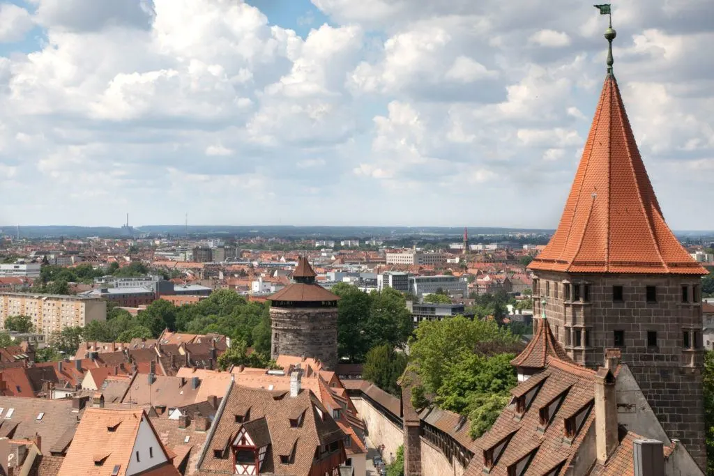 Sinwell Tower is part of the castle and climbing it for the views is one of the fun things to do in Nuremberg.