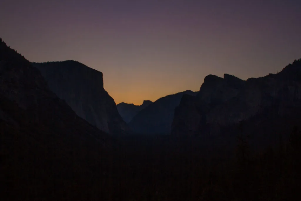 Sunset in Yosemite National Park.